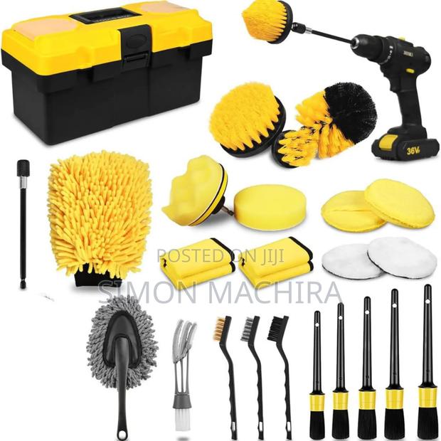 25 PCS Car Wash and Detail Brush and Tool Kit