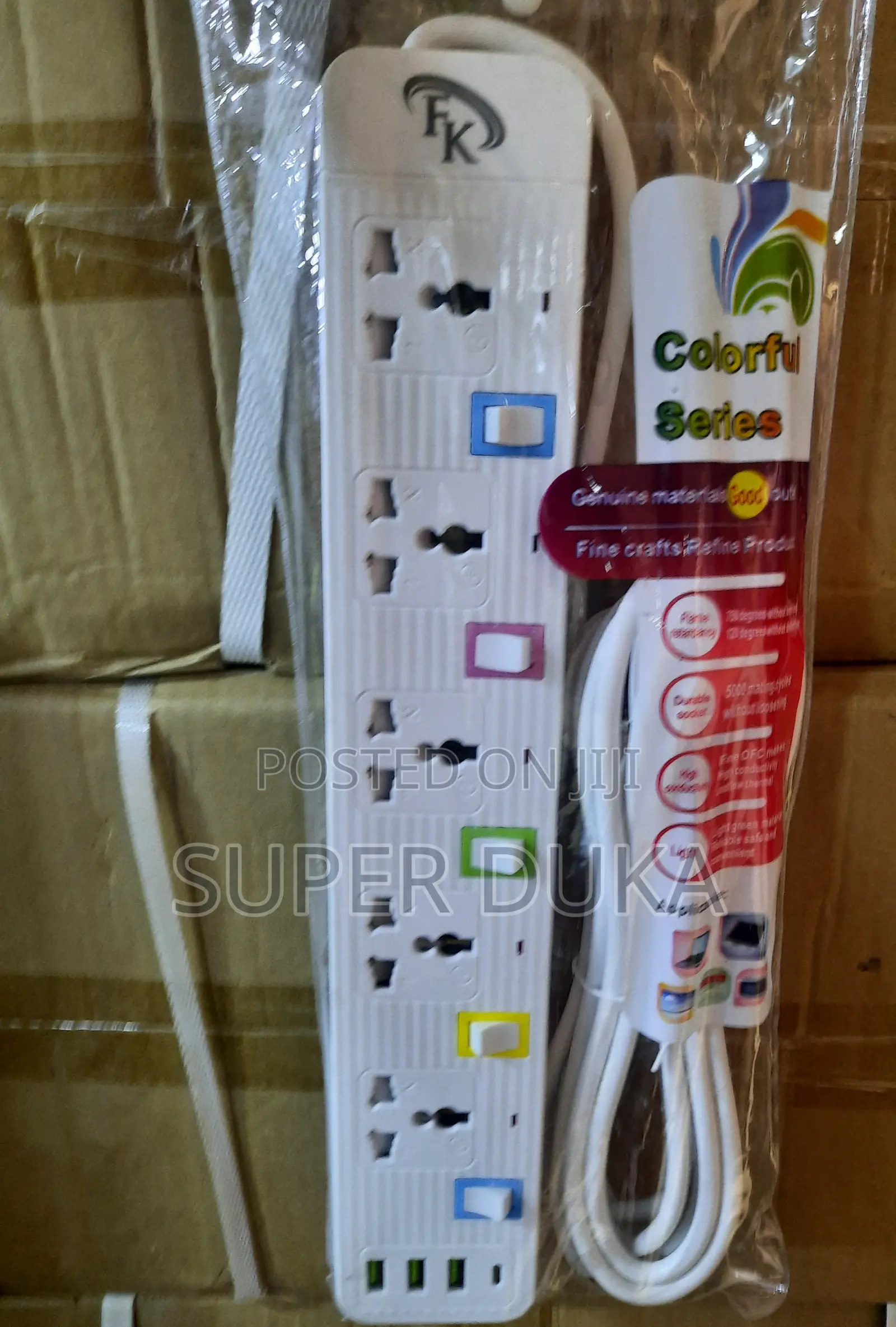 5 Way,3-Usb,Type C Fk Surge Protector Extension Socket