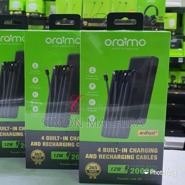 Oraimo Travellers 12w 20000mah Powerbank With Cables