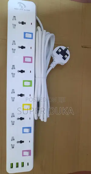 Fk 6 Way Extension Socket.Usb,Type-c Ports. 3m Cable