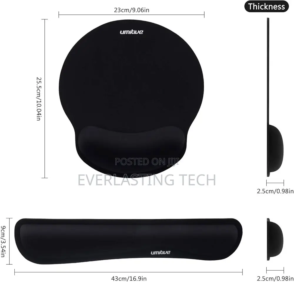 Ugreen Ergonomic Mouse Pad With Wrist Rest - Black - Lp668