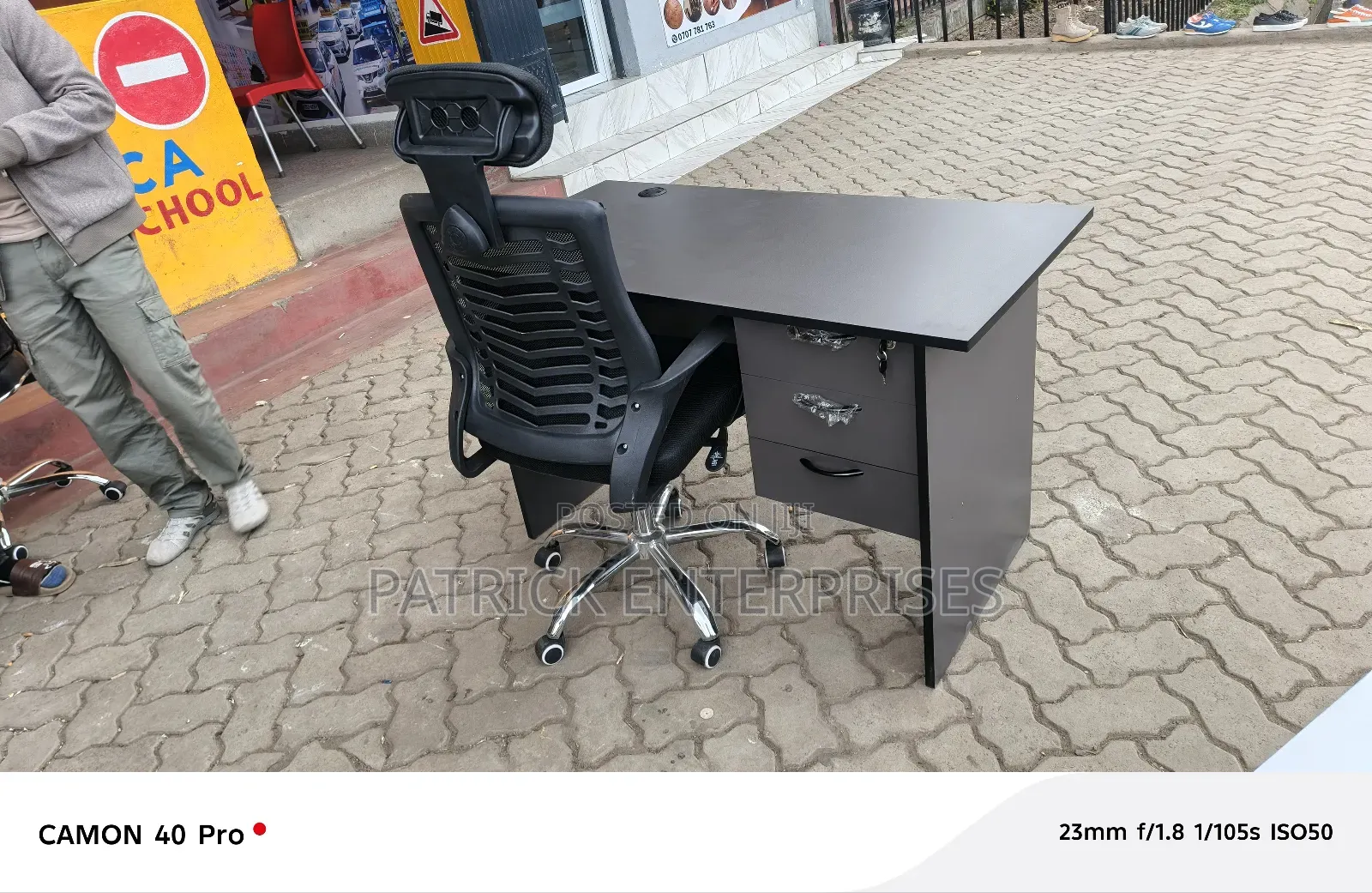 1.2 Mtrs Office Desk Plus Headrest Office Chair