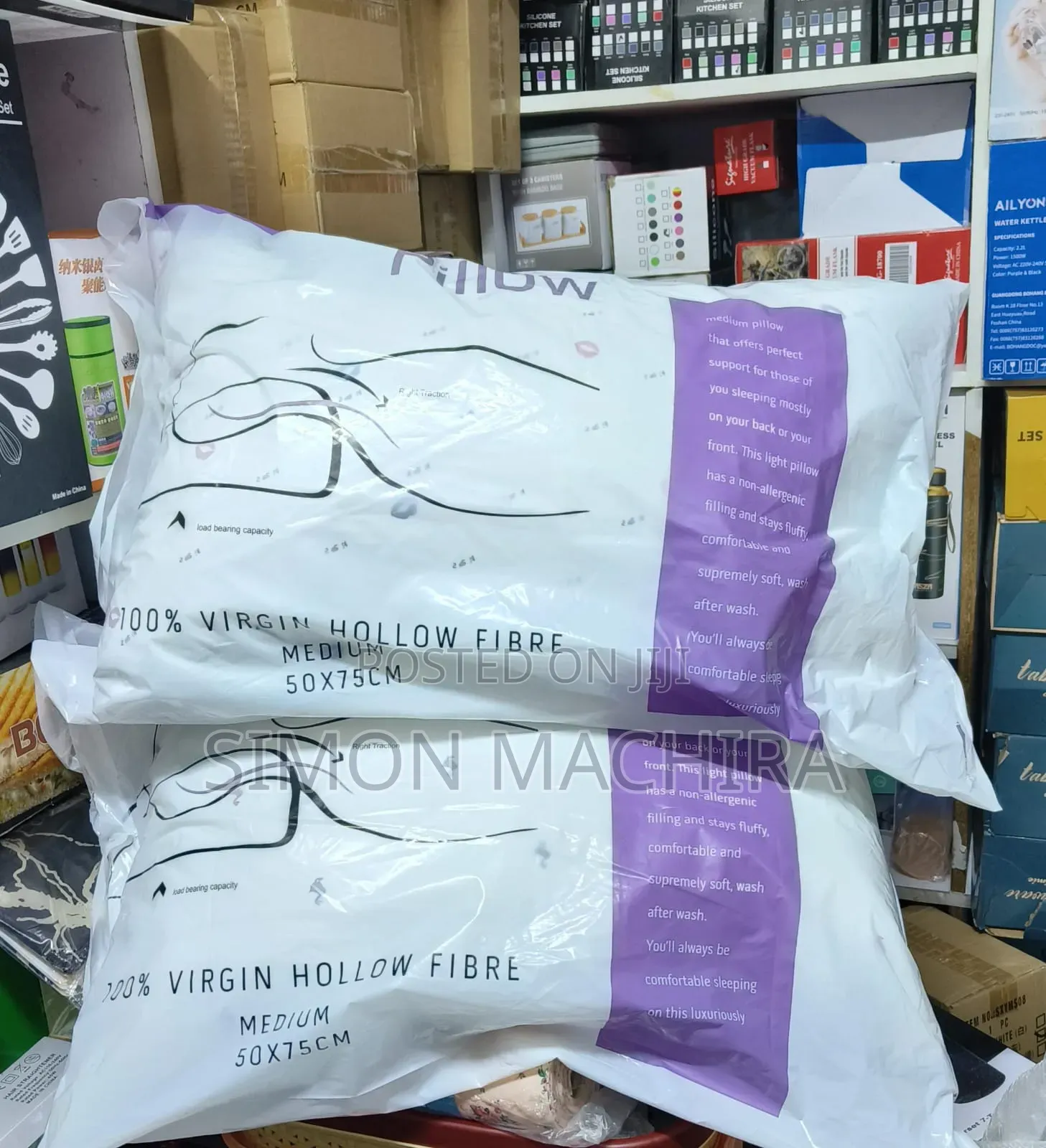 High-Quality Fibre Pillows - A Pair
