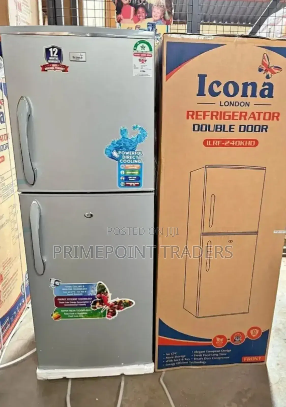 Refregirator Icona 225l, Double Door With Handle