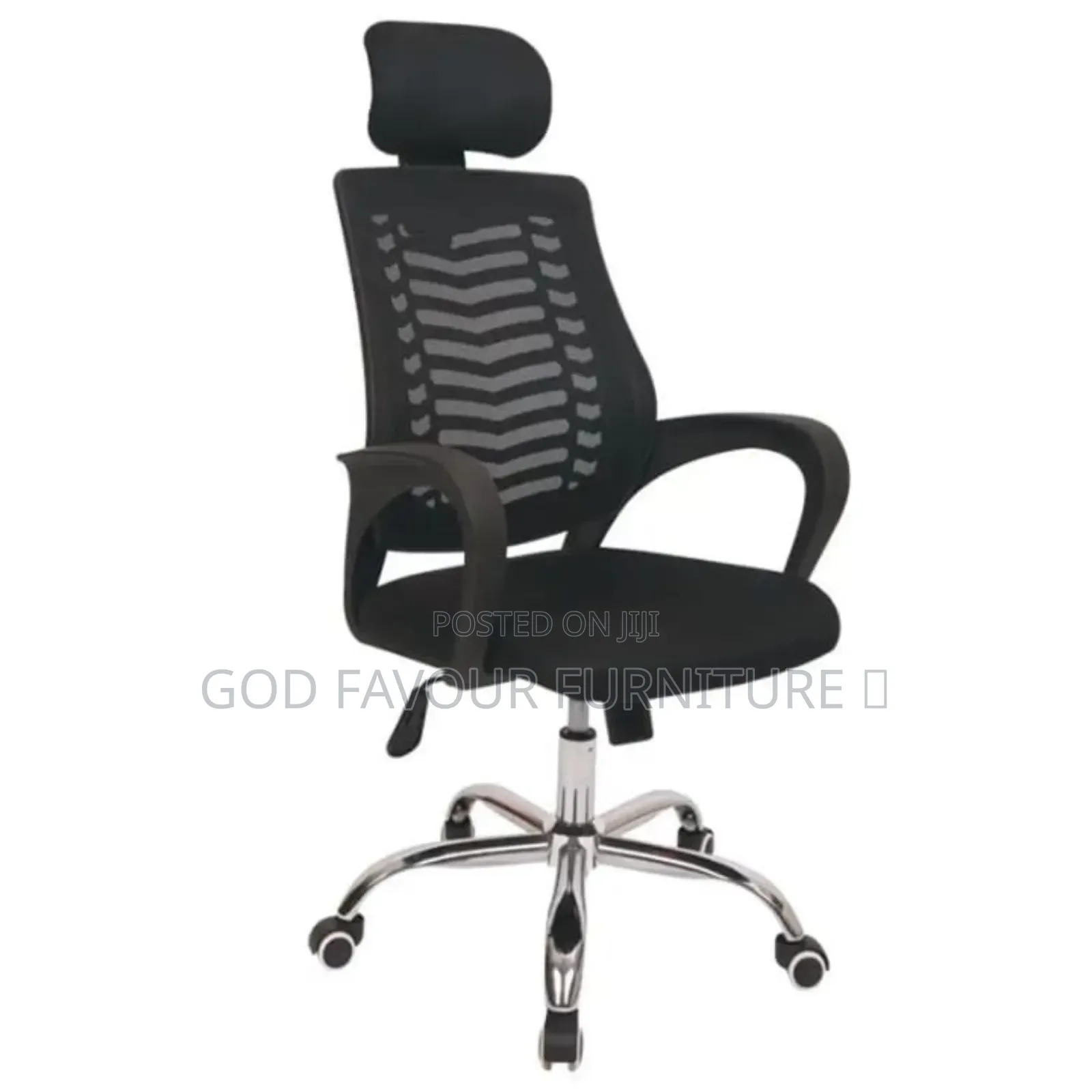 Headrest Office Chair Black With Arms Gfr3