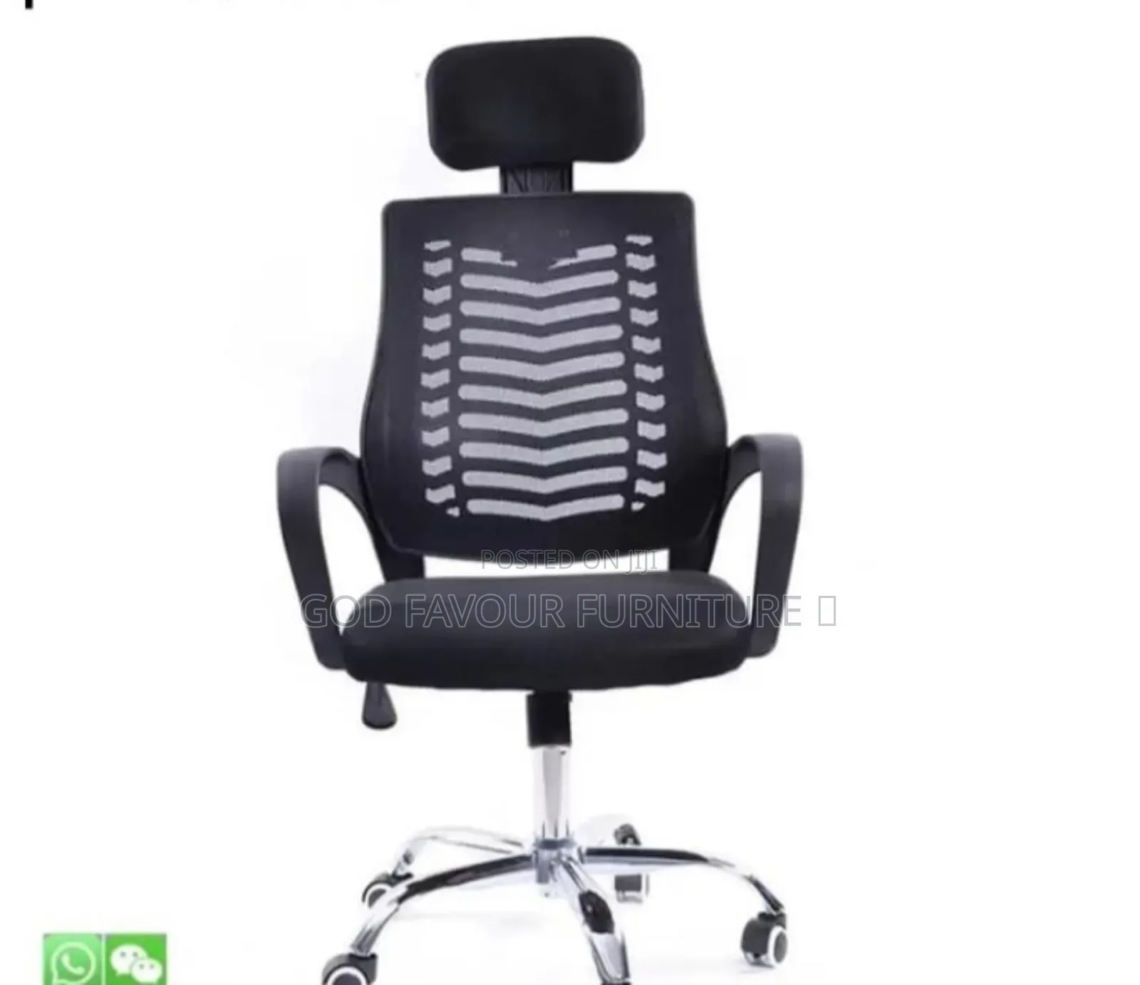 Headrest Office Chair Black Jht4