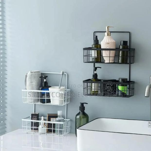 Modern Dual Tier Bathroom Storage Rack - main view