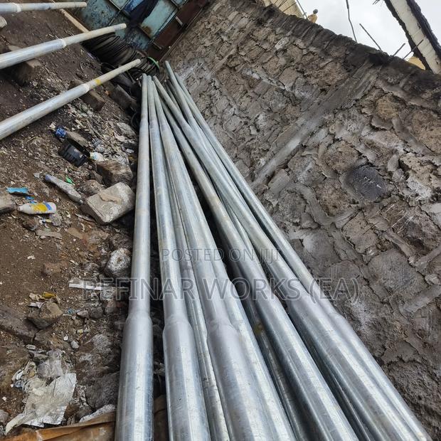 Galvanized Steel Lighting Poles With Custom Brackets - thumbnail 3