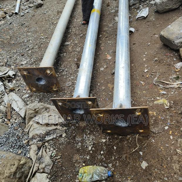 Galvanized Steel Lighting Poles With Custom Brackets - thumbnail 6