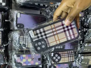 Flannel Tartan Stripe Fabric Cover for iPhone 12 Pro