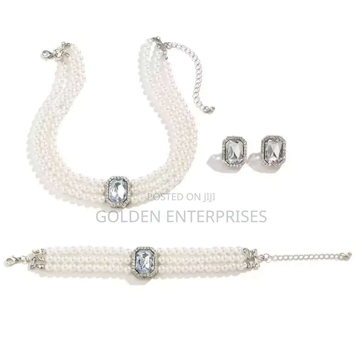 Silver Pearl 3pcs Multilayered Pearl Set