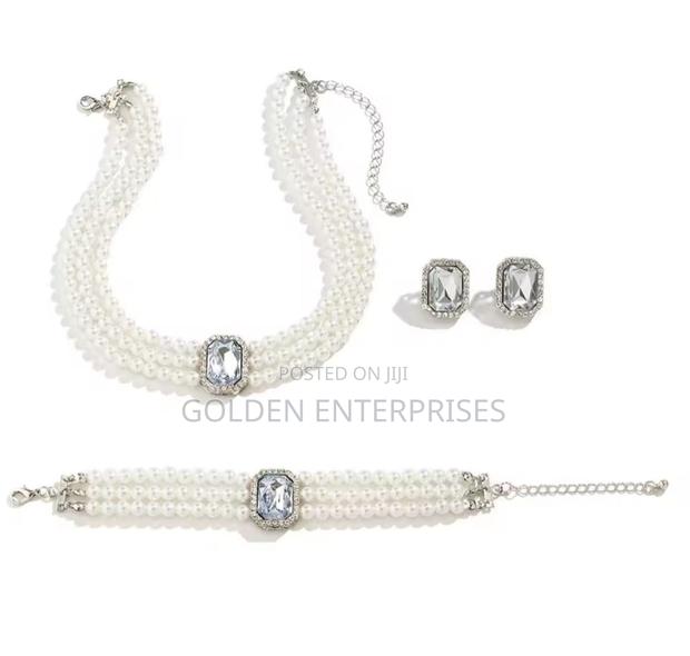Silver Pearl 3pcs Multilayered Pearl Set - thumbnail 3