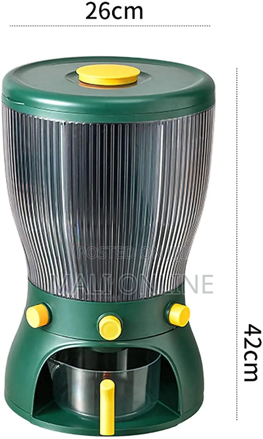 4-in-1 Round Glass Cereal & Grain Dispenser Dry Food Storage