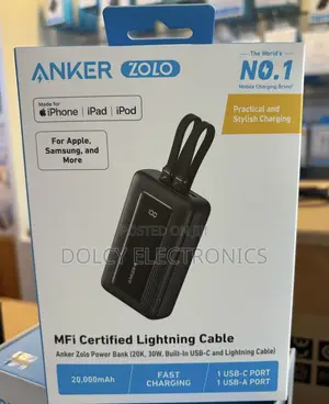 Anker Zolo 30w 20,000mah Power Bank With Built-in Usb C