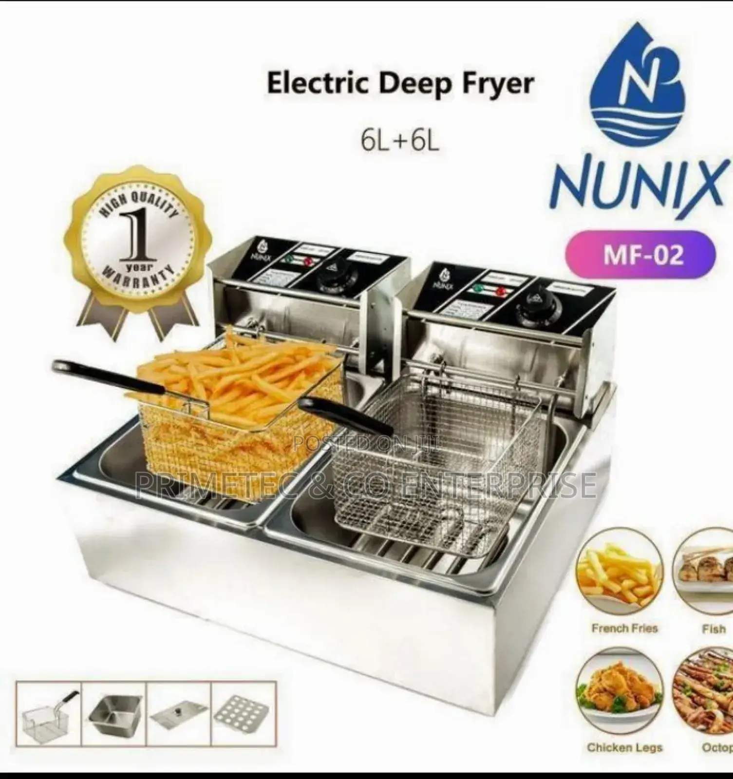 Nunix 12ltr Double Deep Frier.