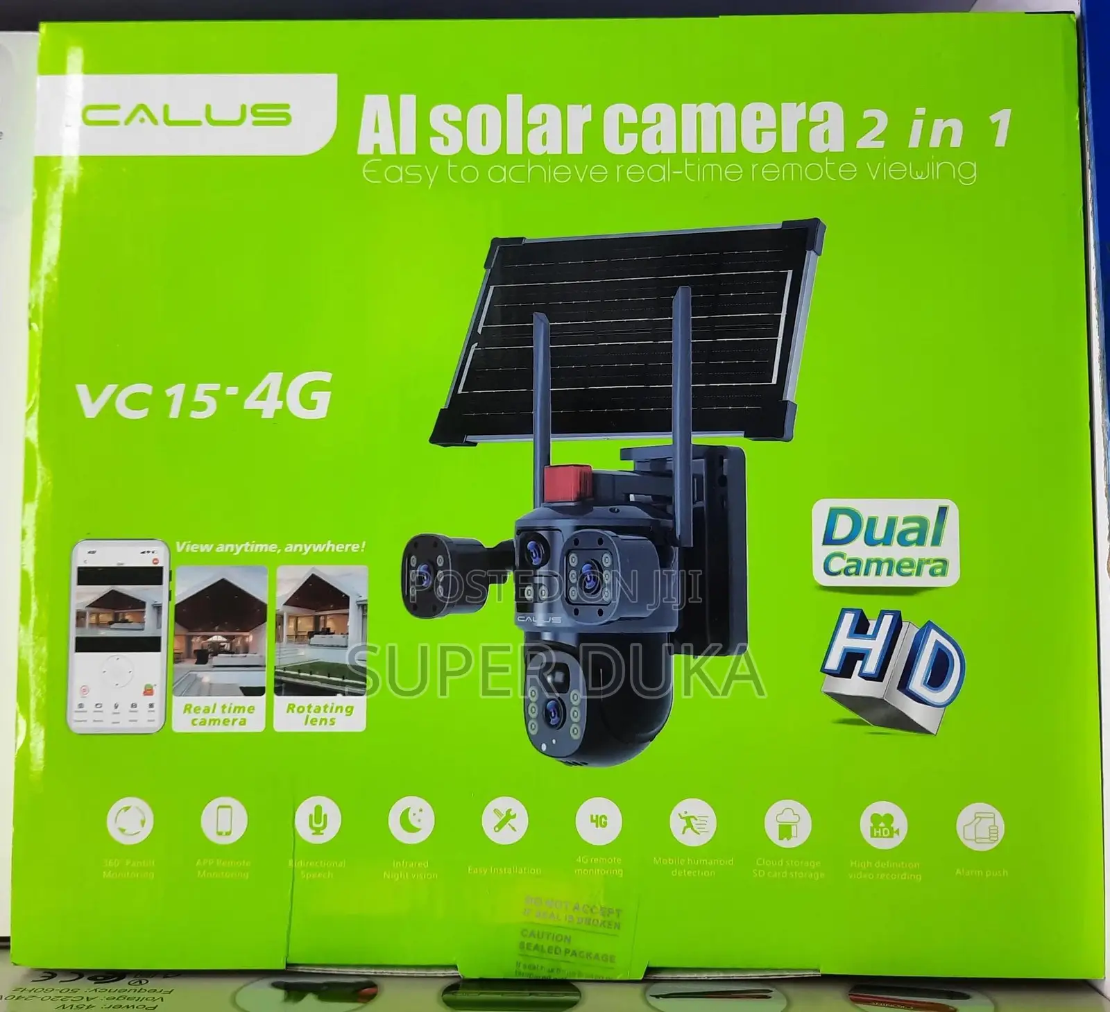 Cctv, Solar 4g Sim Card Camera.Dual Calus Vc15-4g.2 in 1 PTZ