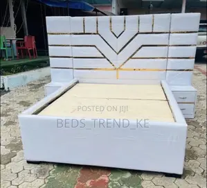 5 by 6 Board Bed With 2 Tall Side Drawers.