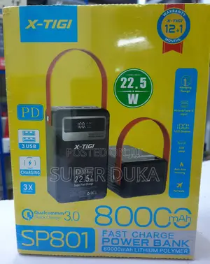 Fast Charge Power Bank. 80000mah 22.5w Xtigi Sp801.