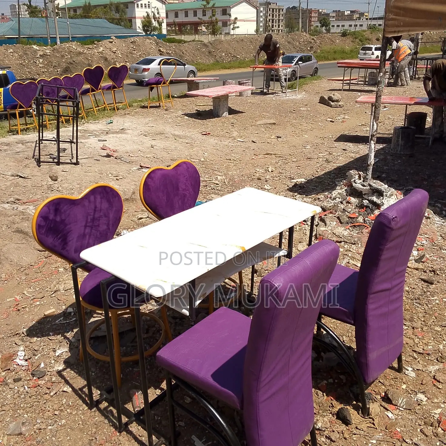 Purple Styling Manicure Chairs
