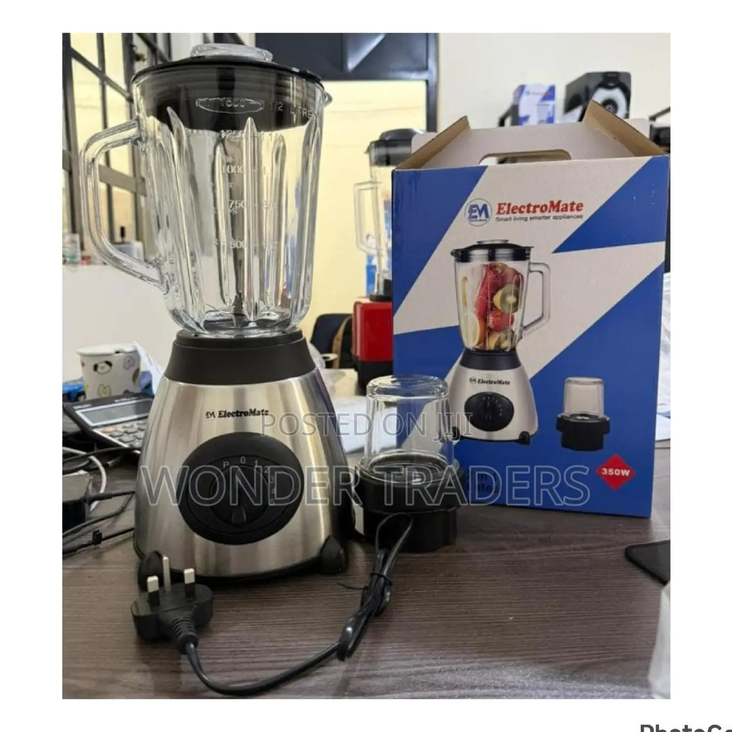 *Electromate Powerful 2 in 1 Blender With 1.5l Glass Jar*