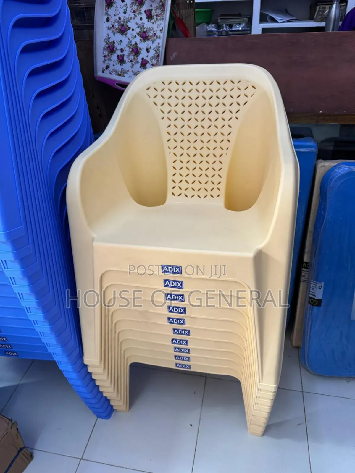 Cream Skyplast Plastic Chairs. Strong and Durable Chair