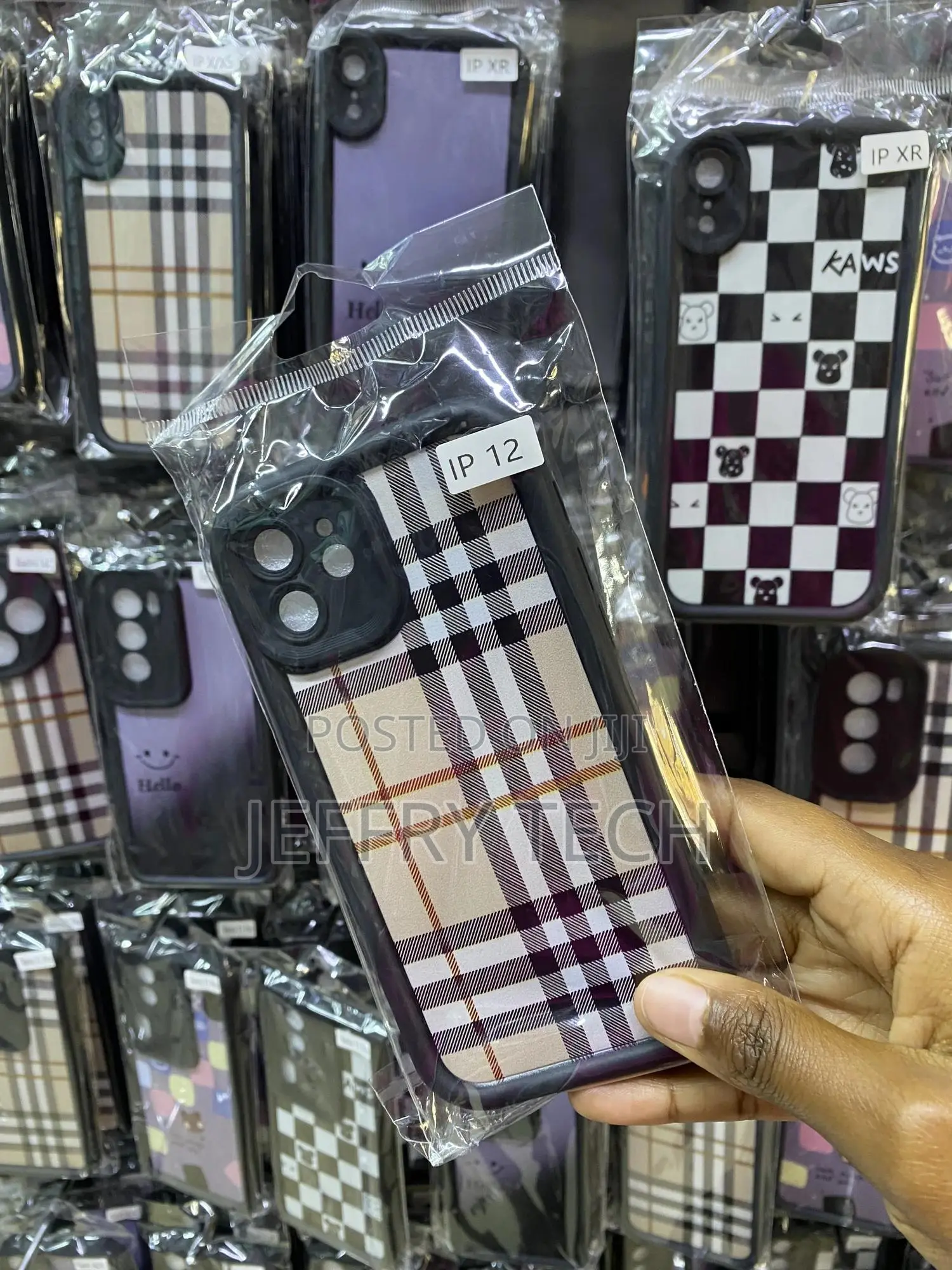 Mixne Plaid iPhone 11 Pro Max Tartan Stripe Fabric Case
