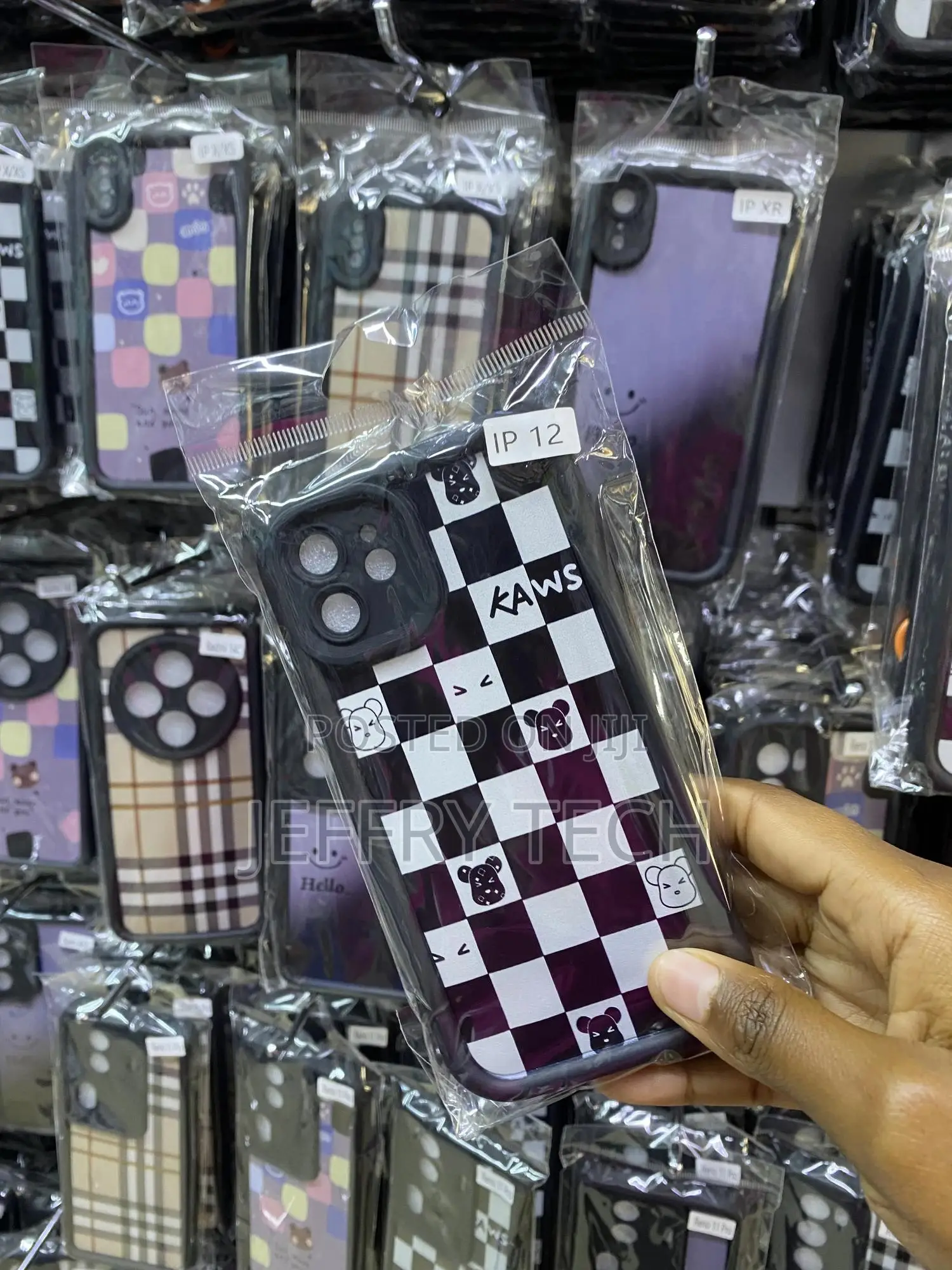 Kaws Plaid Tartan Damier Chessboard Case for iPhone 12