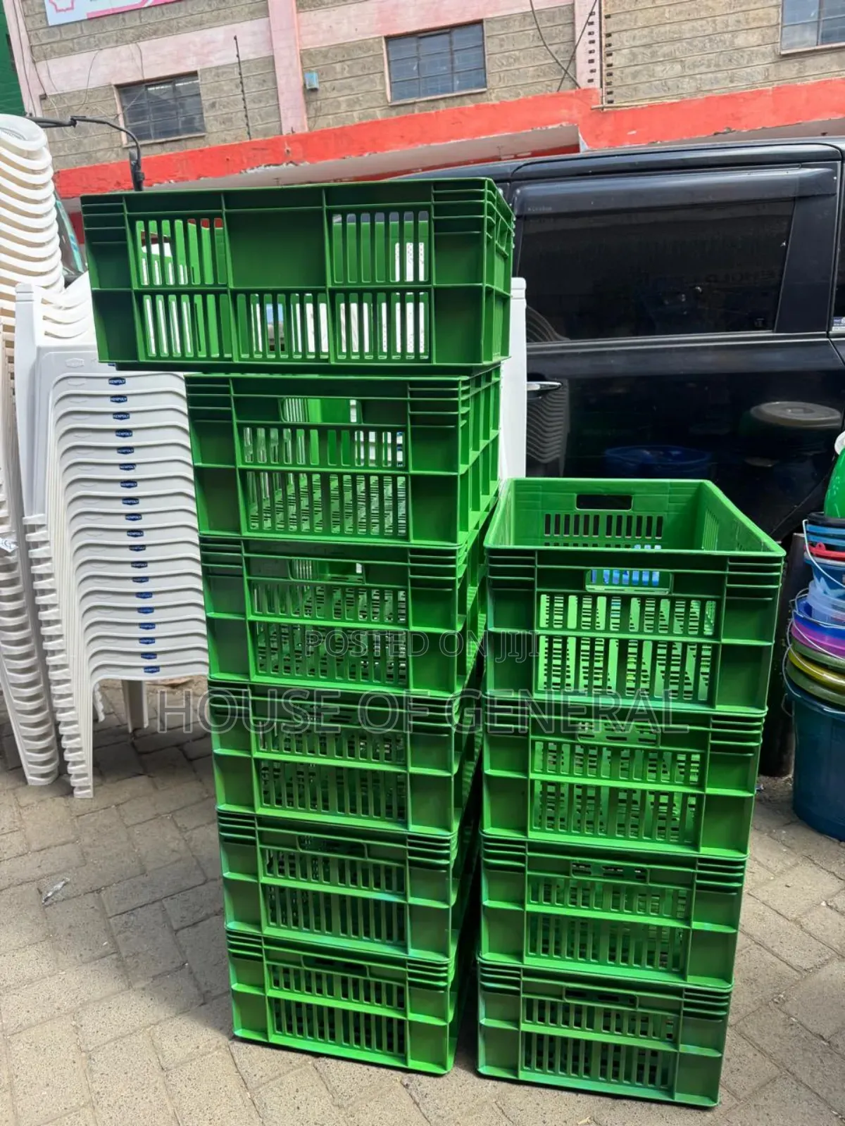 Good Quality Green Plastic Crates