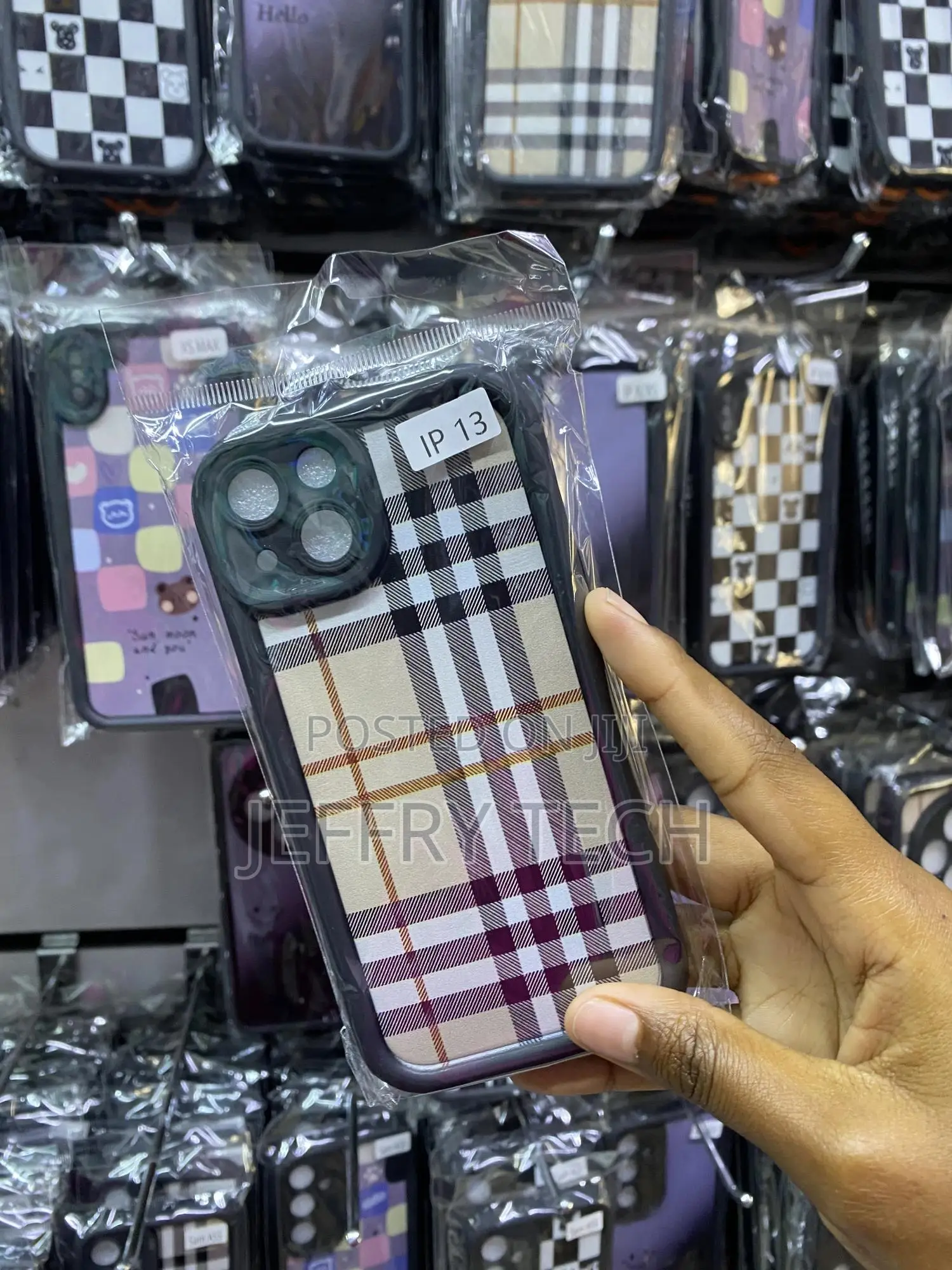 Scottish Tartan Grid Stripe Fabric iPhone 13 Cover
