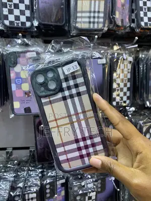 Scottish Tartan Grid Stripe Fabric iPhone 13 Cover
