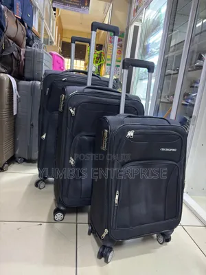 Black Chongpin Fabric Material Luggage Suitcase