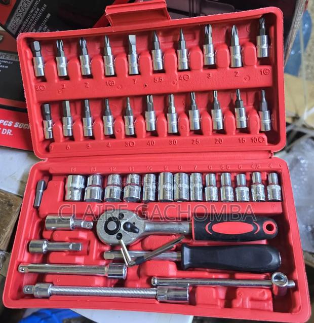 Mythco 46pcs Socket Wrench Set - Auto Repair Tool Kit Red - main view