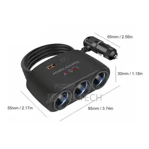 3 in 1 Dual Usb Socket 120w Car Splitter 12v 24v Fast Charge