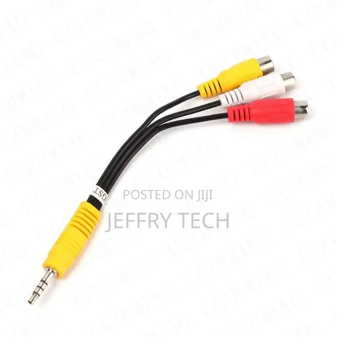 3.5mm Jack to 3 Rca Male Audio Video Av Cable Aux Stereo Cor