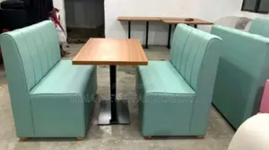 Dining Couch 2 Seater, Green Faux Leather