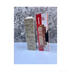Wooden Jenga Boards,54 Pieces Wooden Jenga