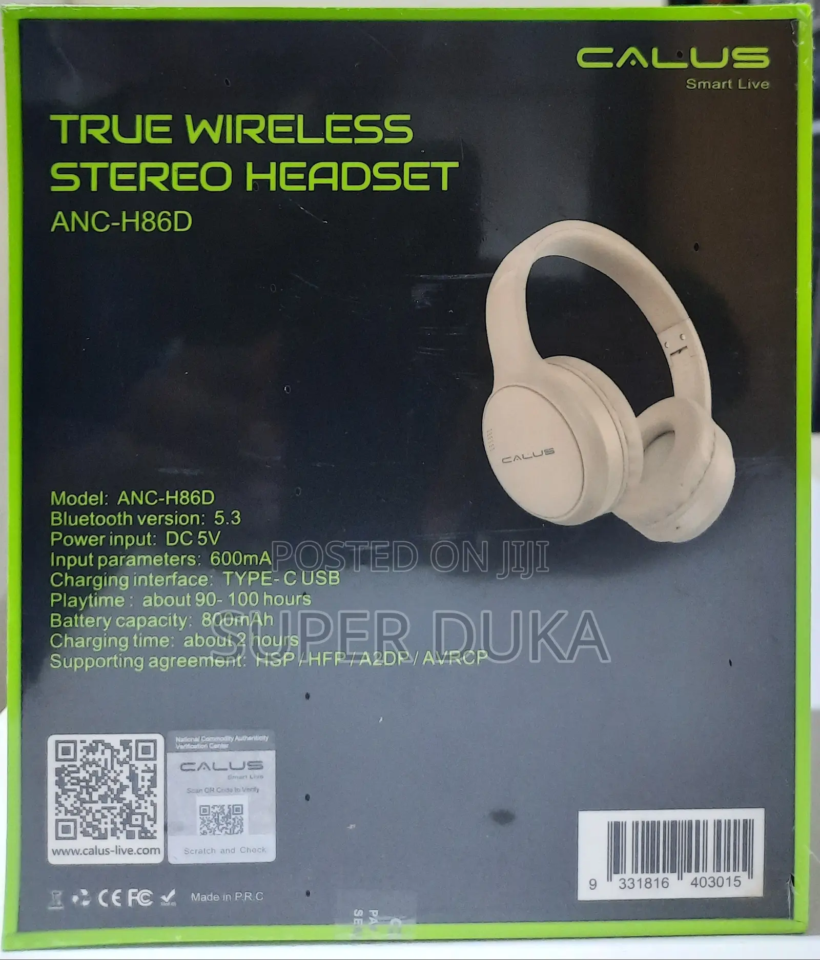 Bluetooth Calus Anc-H86d Stereo Headset.Noise Cancellation
