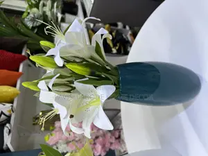 Ceramic Flower Vase With Lily Flowers