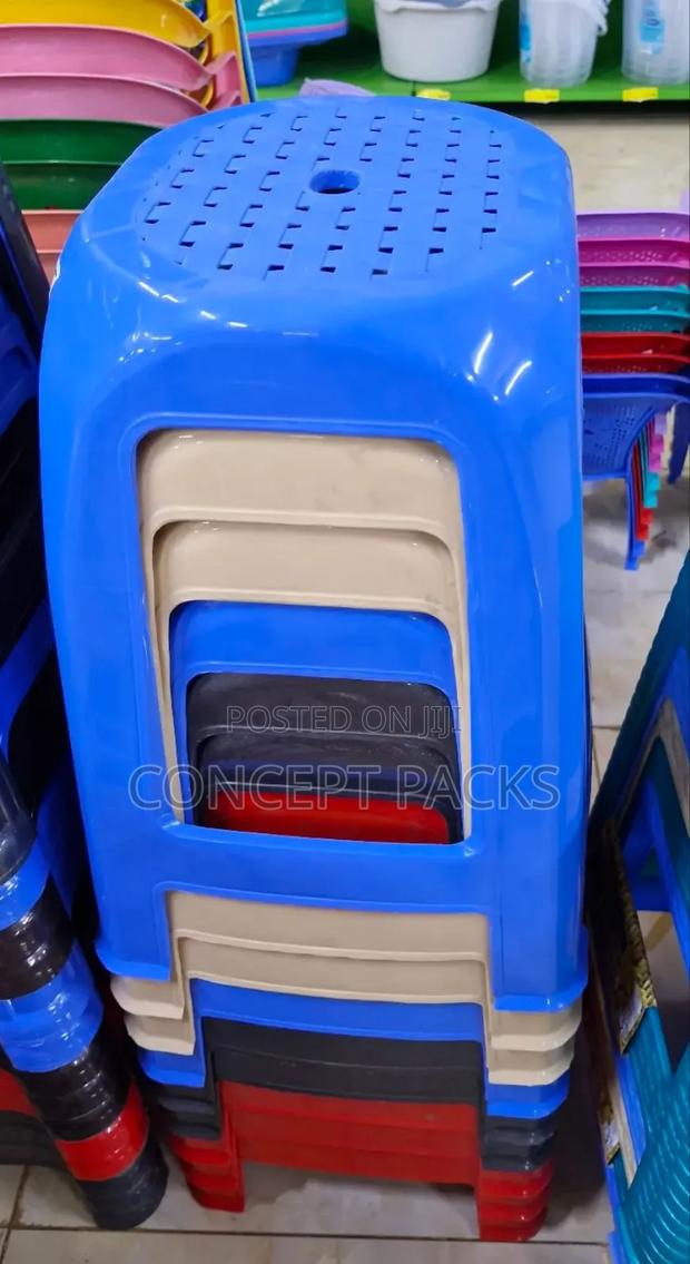 Kifaru Plastic Blue Stools. - thumbnail 2
