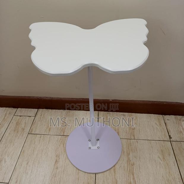 White Modern Butterfly Shaped Side Stool/Table* - thumbnail 3