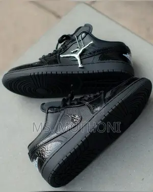 Nik E Air Jordan 1 Low Black Croc Basketball Sneakers 38-45