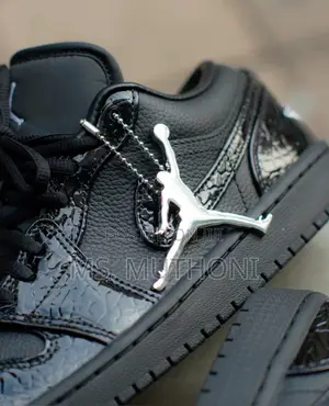Nik E Air Jordan 1 Low Black Croc Basketball Sneakers 38-45