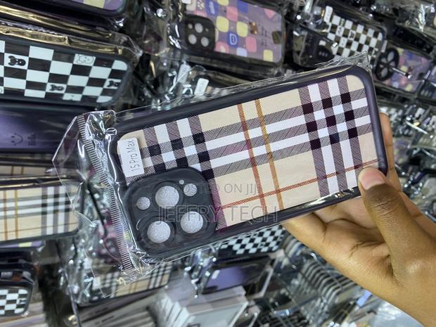 Plaid Faux Tartan Grid Stripe Fabric iPhone 15 Pro Max Case - thumbnail 2