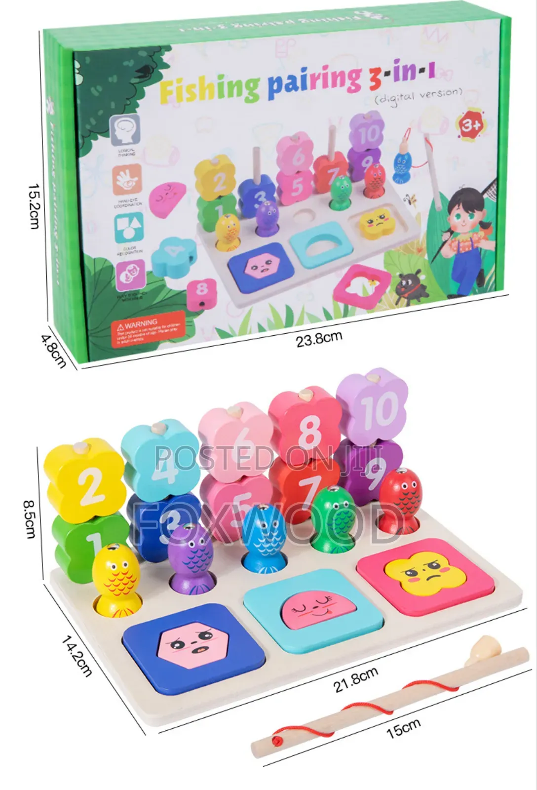 Montessori Fishing Pairing 3-in-1" Block Toy