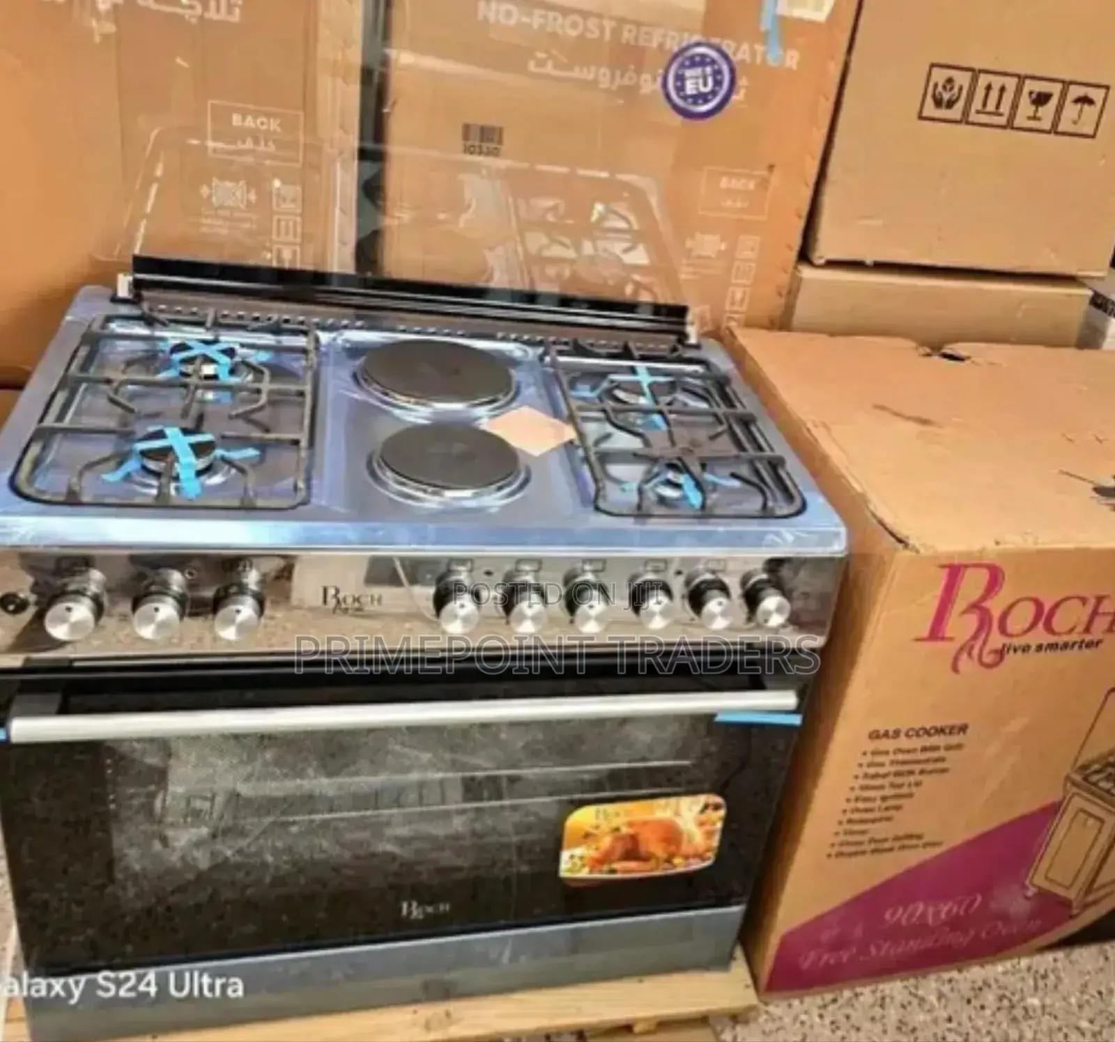 Standing Cooker Roch 90*60cm 4+2 Stainless Steel