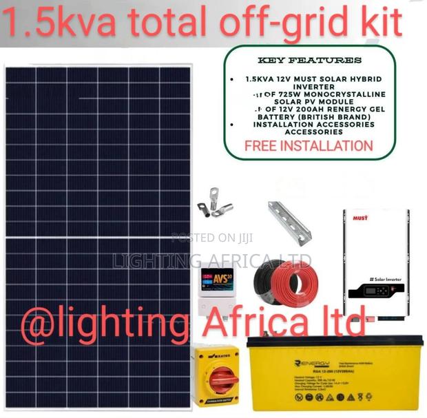 1.5kva Must Total Off-Grid Kit 200ah Renergy Agm Battery - main view
