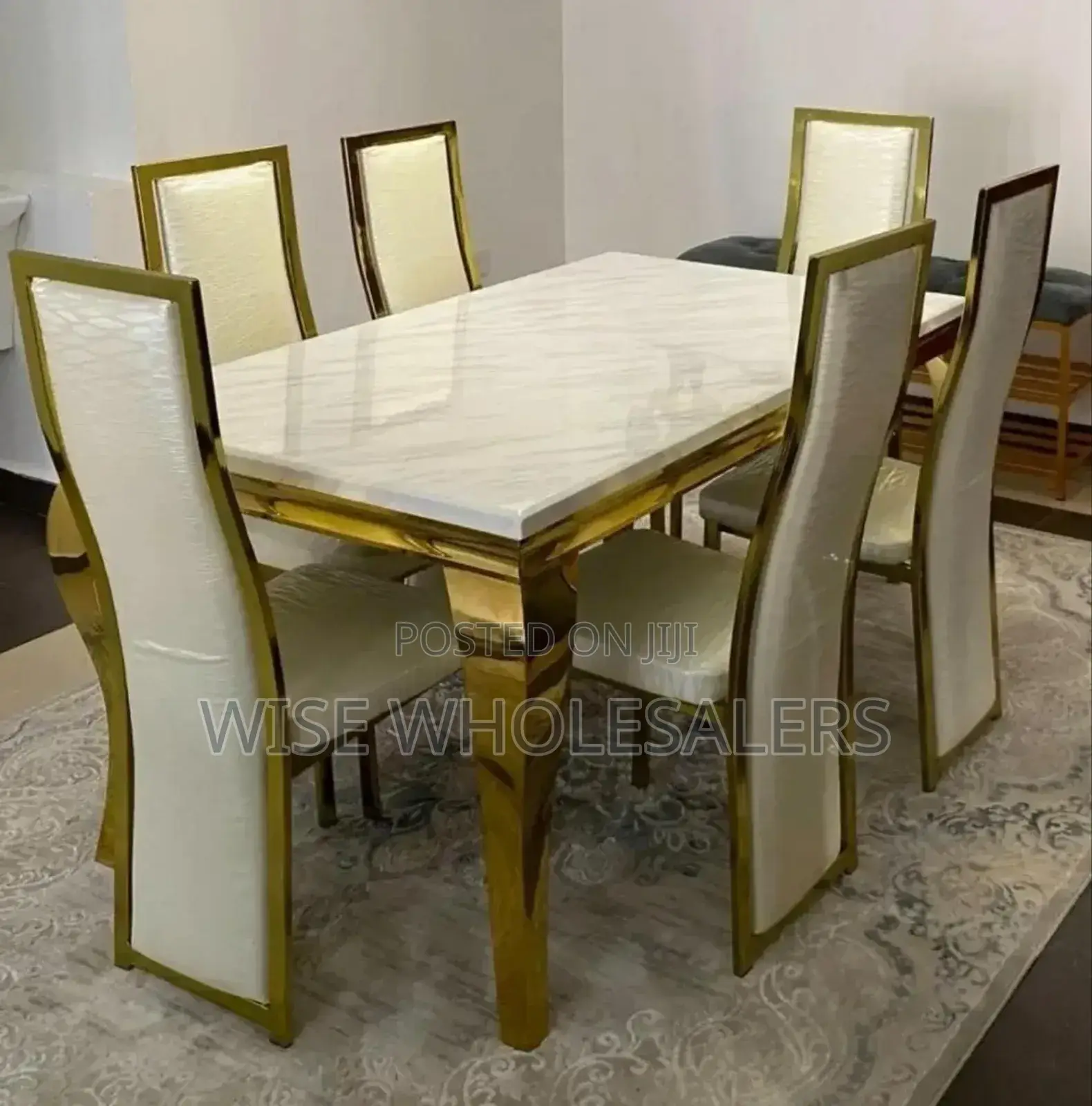 6 Sitter Pure Marble Dining Table Available