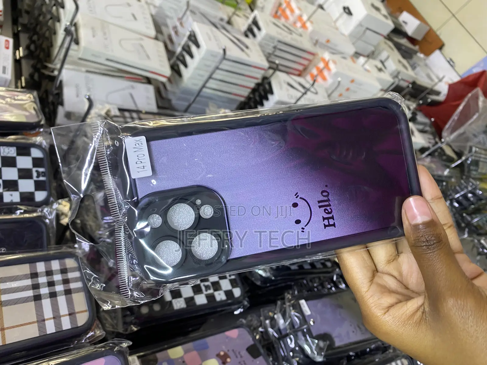 Lattice Plaid Tartan Damier iPhone 14 Pro Max Hello Case