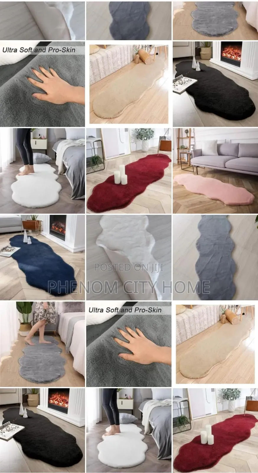 Soft Rabbit Fur Bedside Mats Available