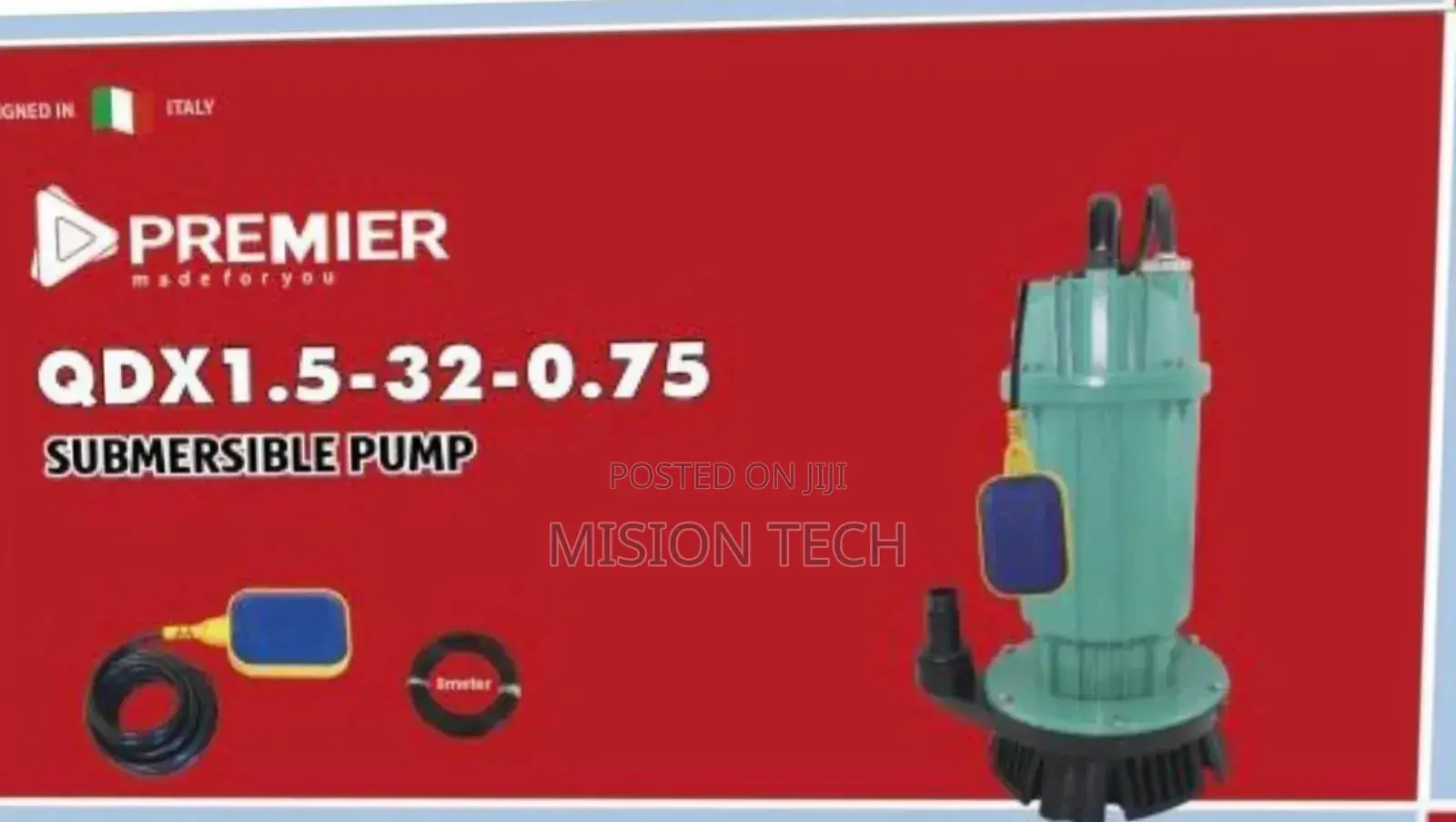 Premier 1hp 32m Lift Electric Submersible Water Pump° 